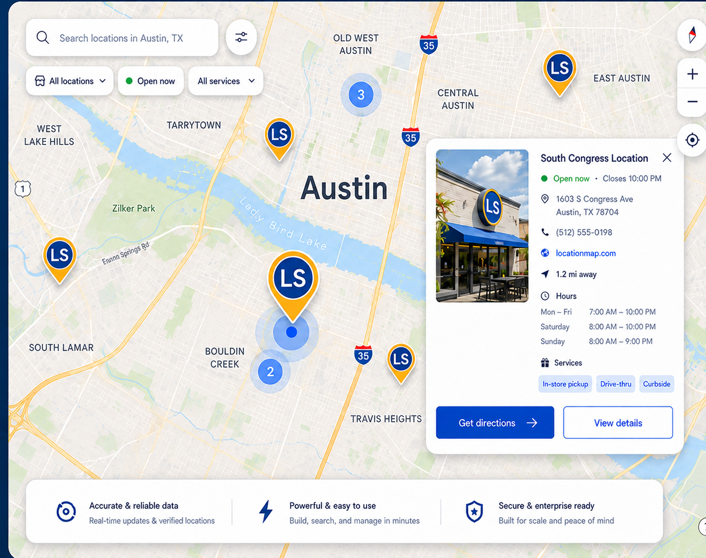Branded interactive location map preview