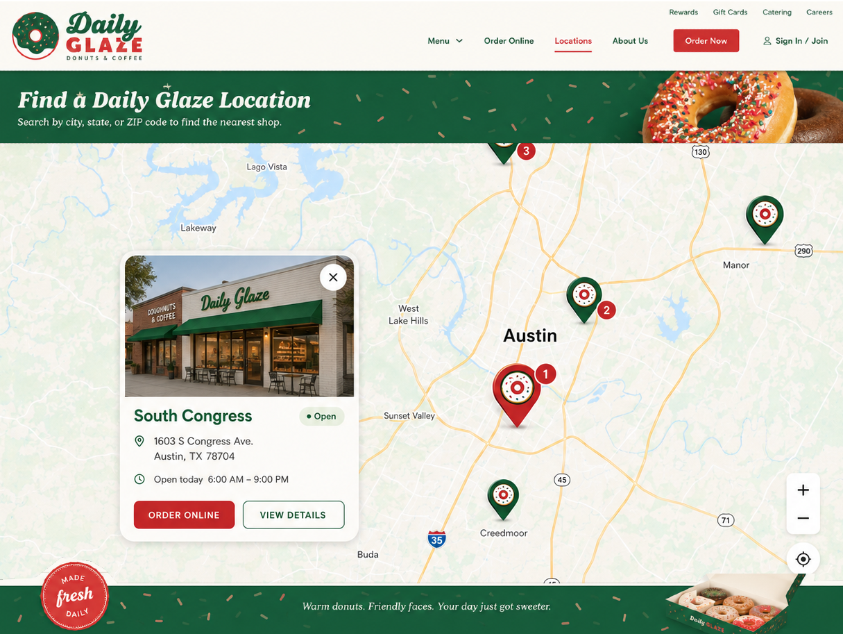 Branded interactive locator example