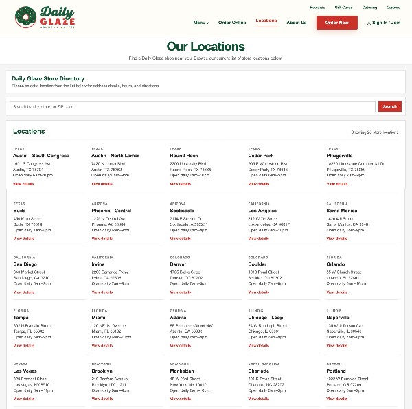 Plain location list example